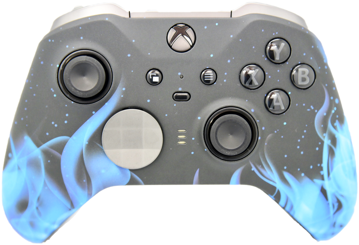 Blue Flame Xbox Controller Design PNG