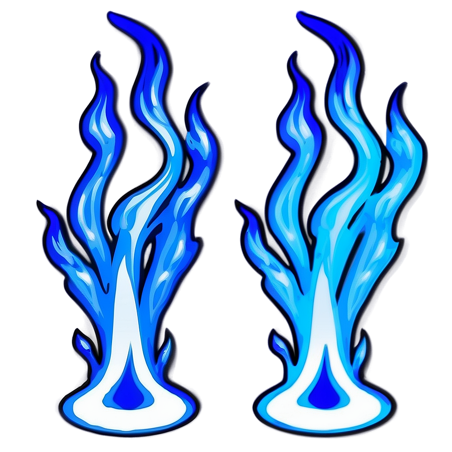 Blue Flames Art Png 06122024 PNG