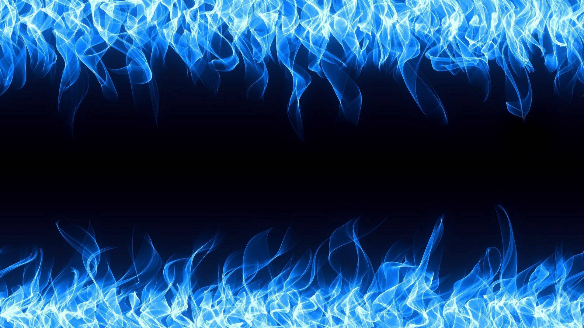 Blue Flames Border Wallpaper