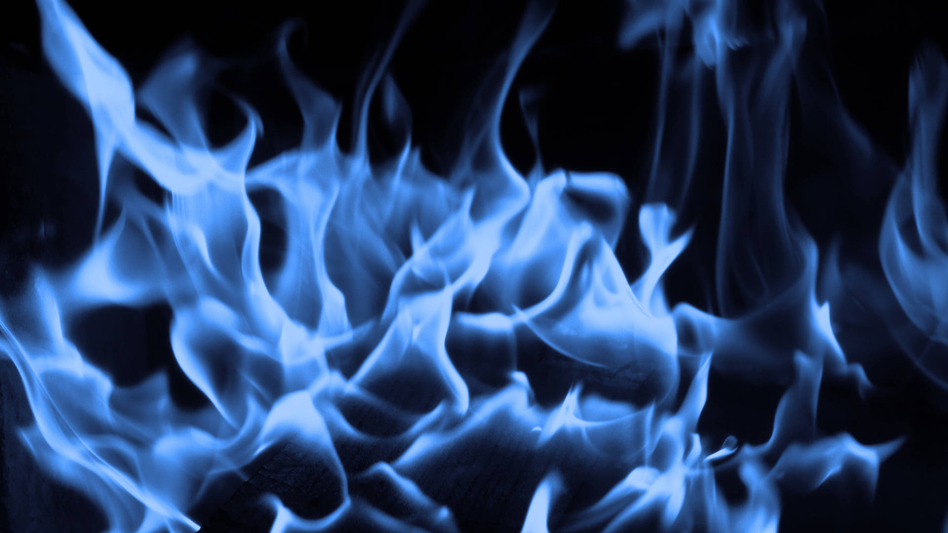 Blue Flames Digital Wallpaper