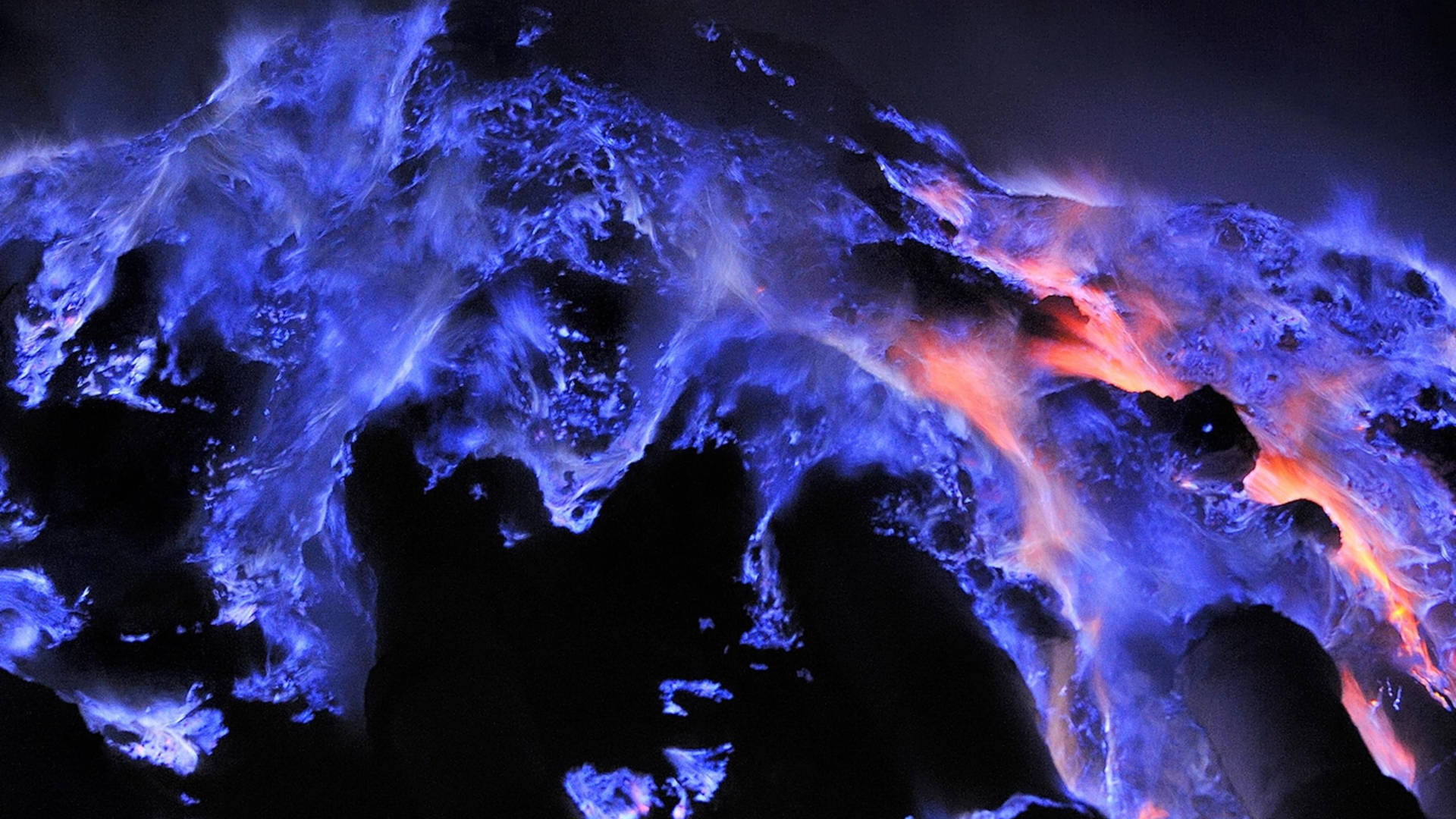 Blue Flames Earth Burning Wallpaper