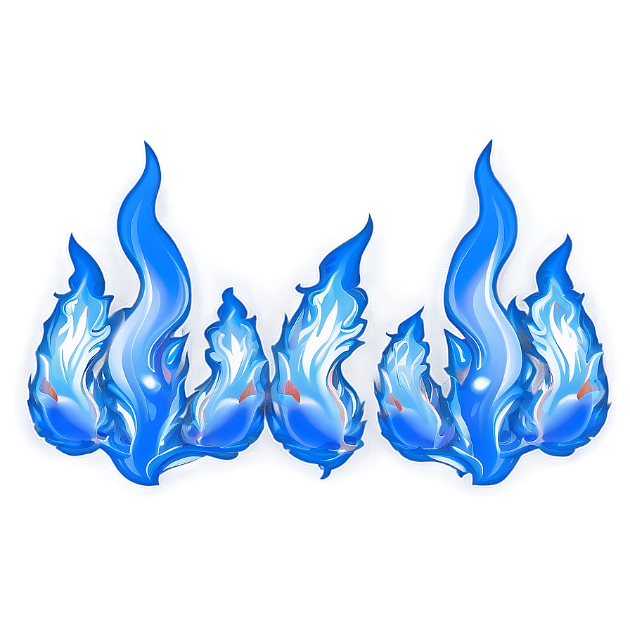 Blue Flames Pattern Png 06122024 PNG