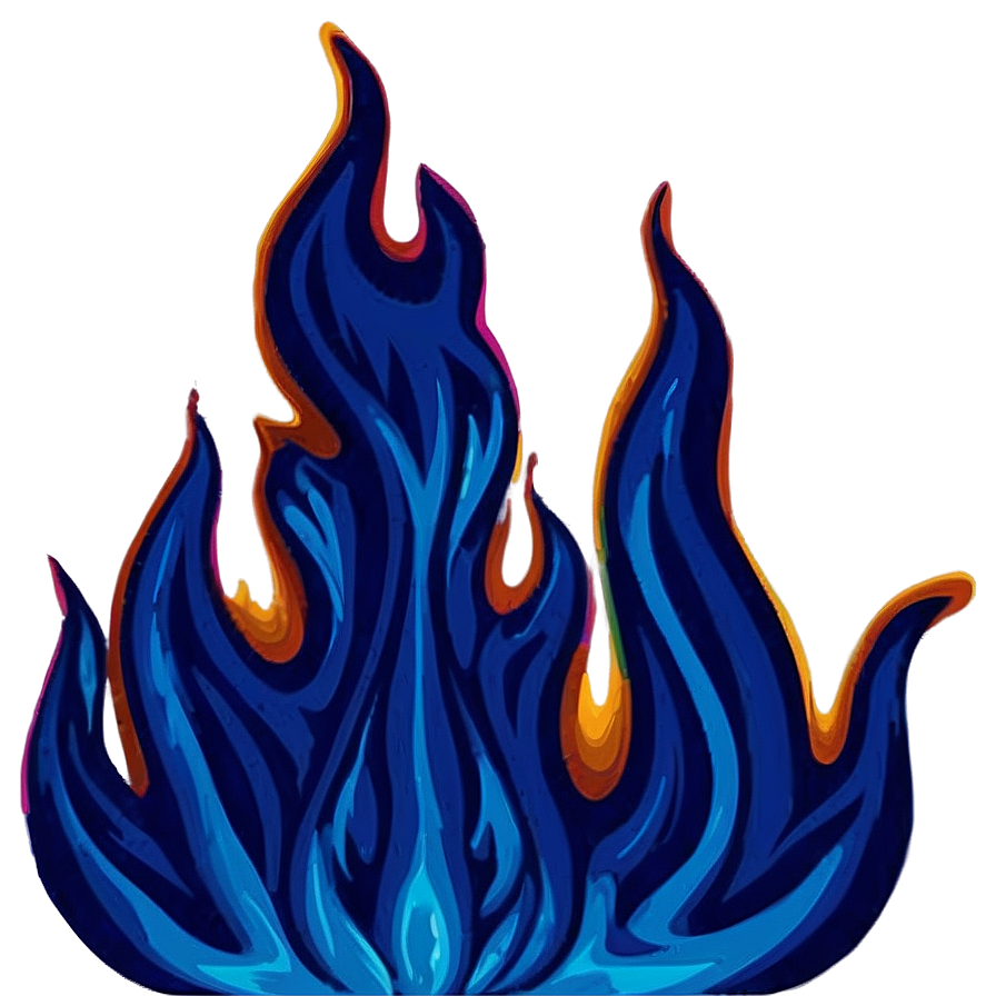 Blue Flames Pattern Png 06122024 PNG