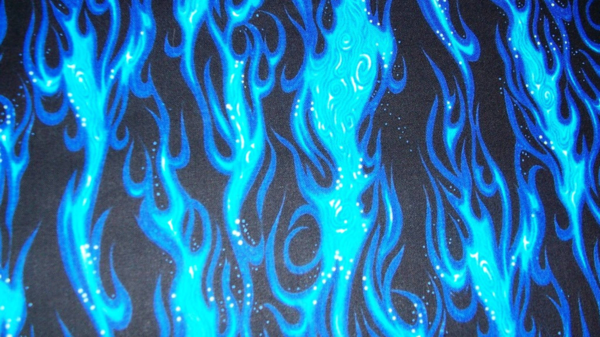 Blue Flames Patterns Wallpaper