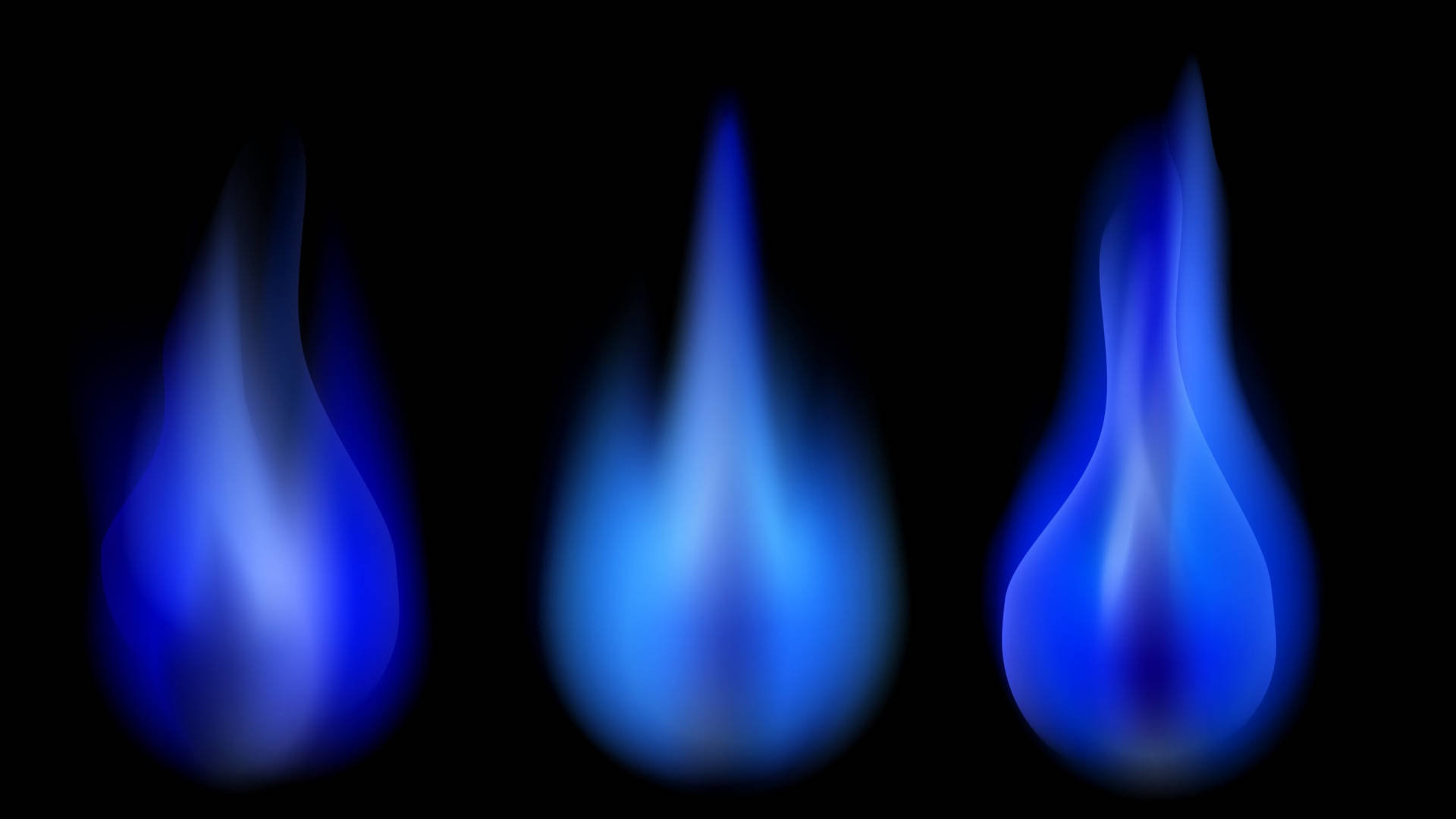 Blue Flames Three Wallpaper