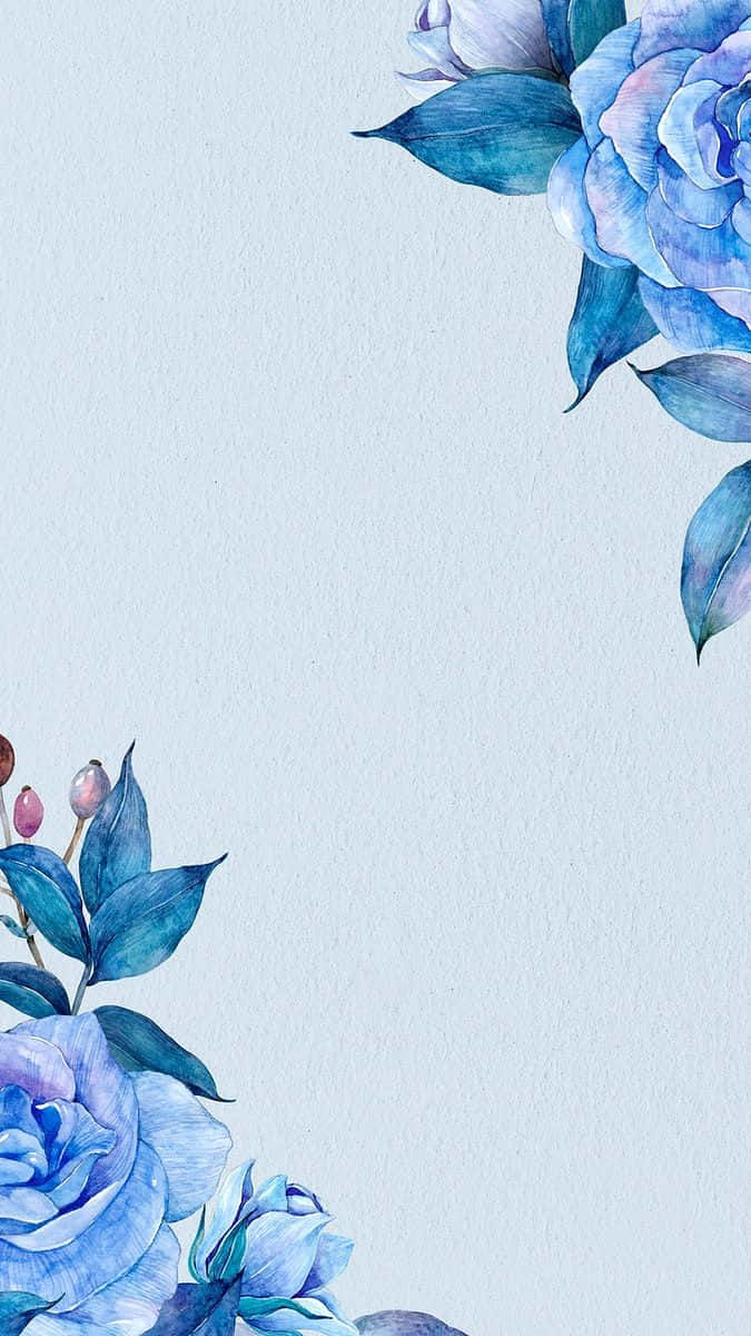 Bright and Cheerful Blue Floral Background