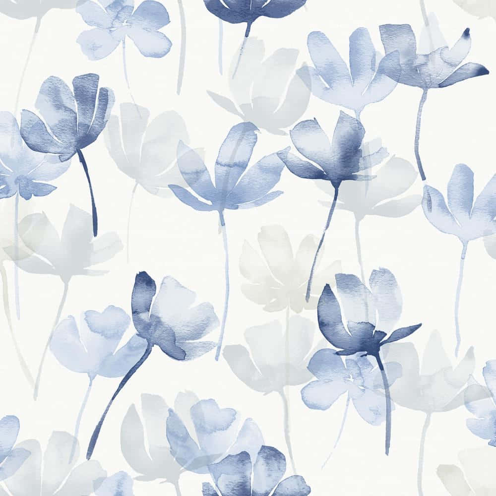 Brewster Brewster Essentials 564sq ft Blue Nonwoven Floral Unpasted  Wallpaper in the Wallpaper department at Lowescom