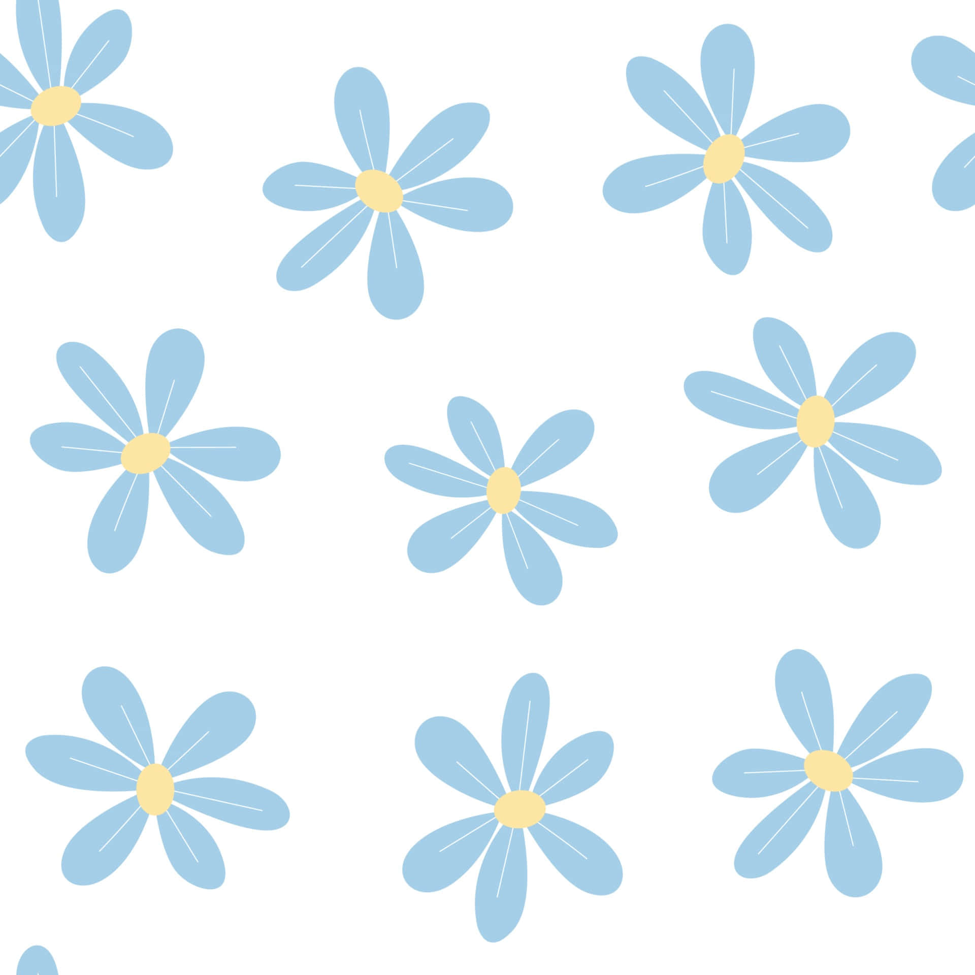 Blue Flowers On A White Background