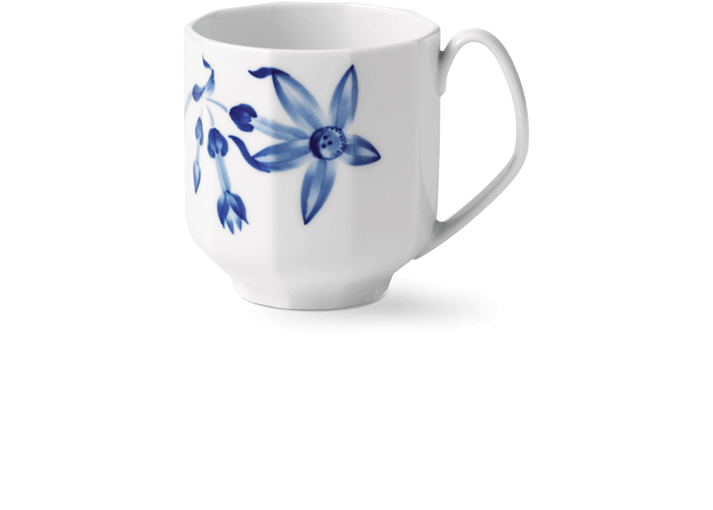 Blue Floral Ceramic Mug PNG