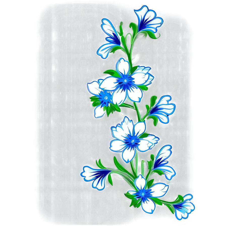 Blue Floral Corner Border Png Oju76 PNG