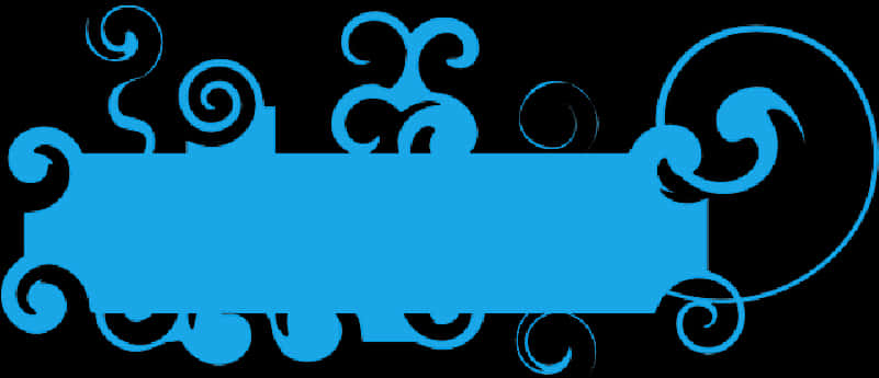 Blue Floral Design Banner PNG