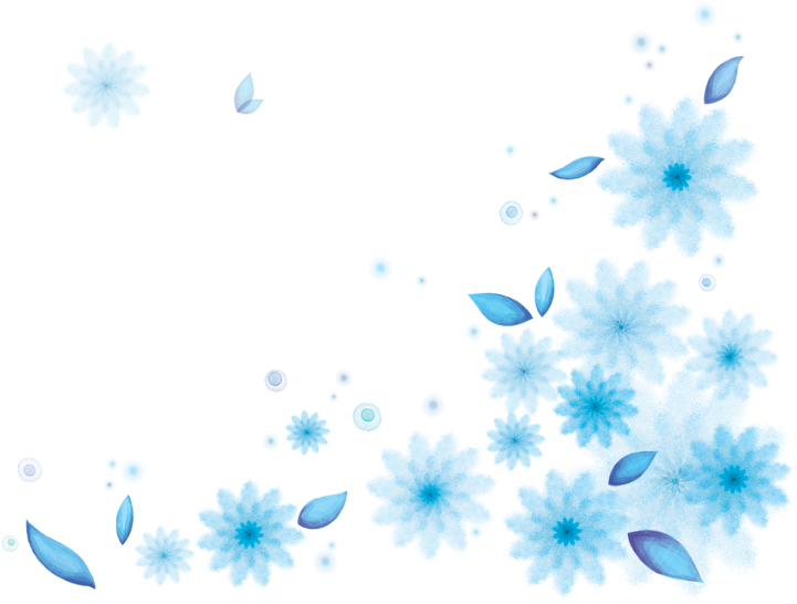 Blue Floral Design Element.png PNG