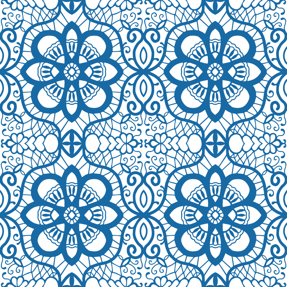 Blue Floral Pattern Design PNG