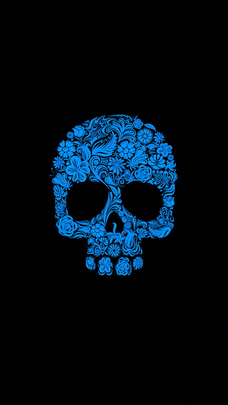 Blue Floral Skull Profile Picture Wallpaper