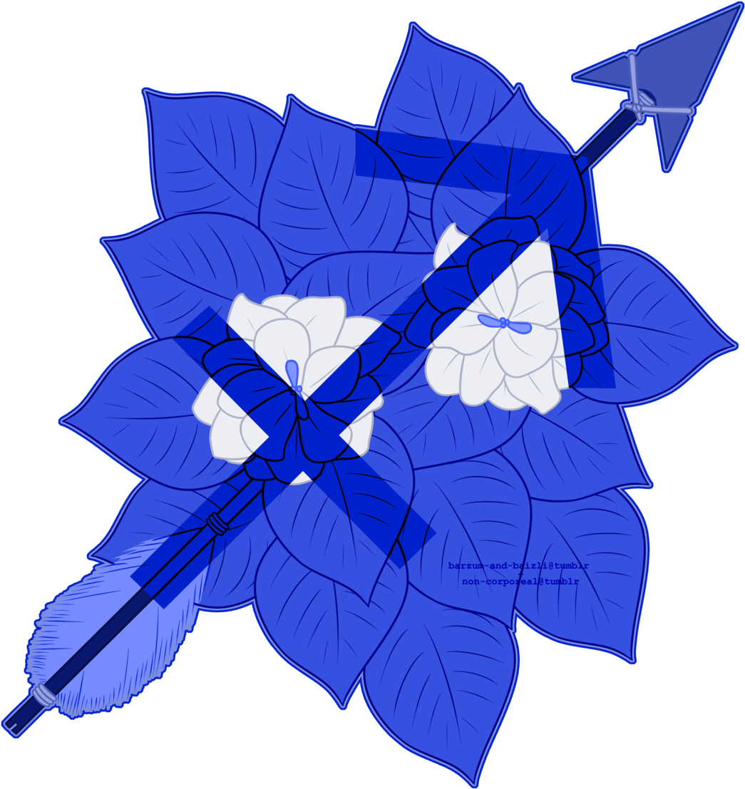 Blue Floral Tumblr Arrow PNG