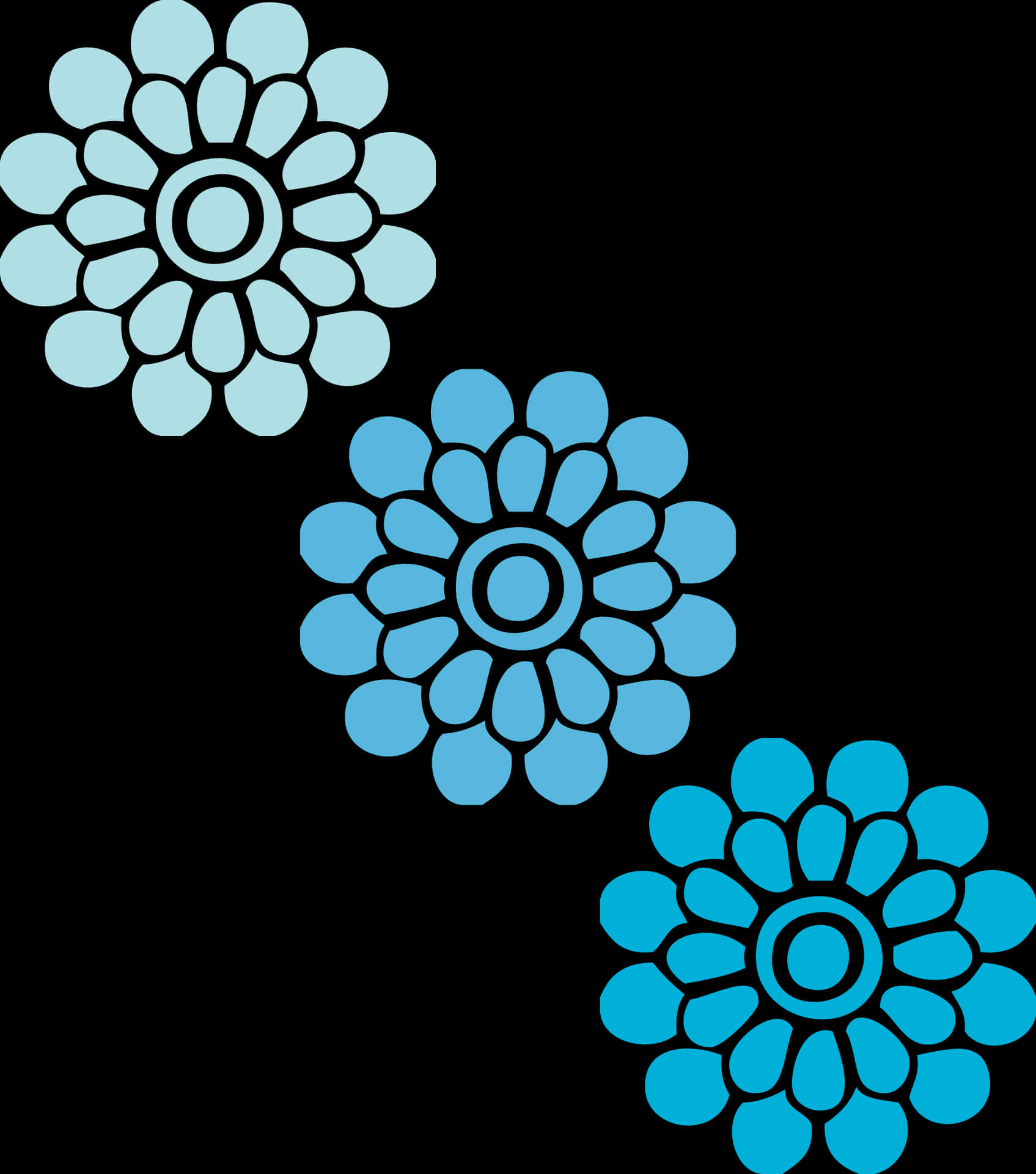 Blue Floral Vector Graphic PNG