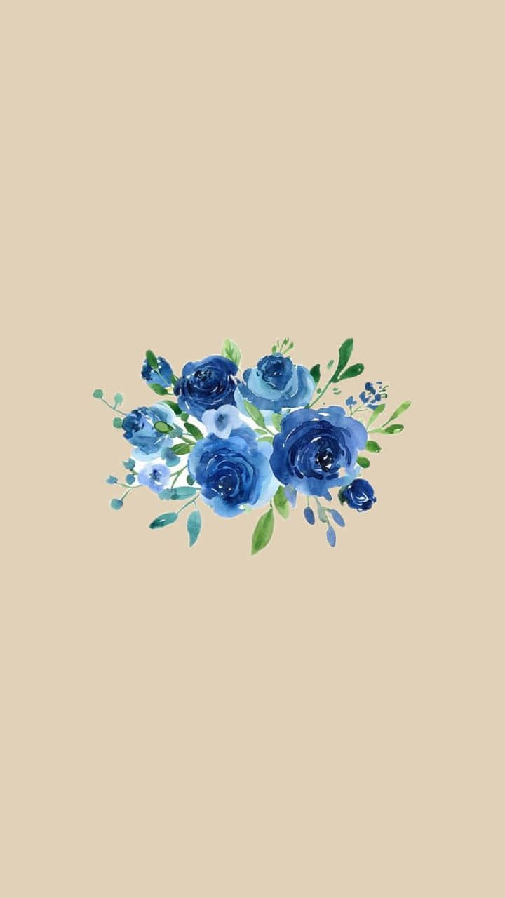 Blue Floral Watercolor Artwork Wallpaper