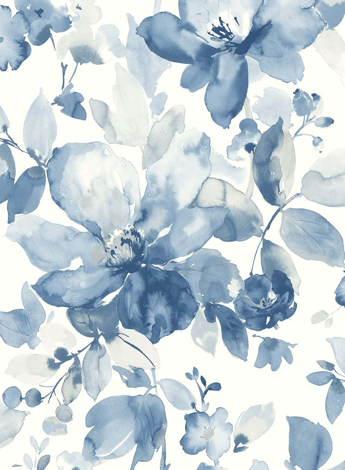 Blue Floral Watercolor Pattern.jpg Wallpaper