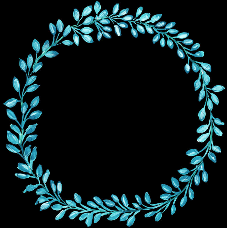 Blue_ Floral_ Wreath_ Vector_ Art PNG