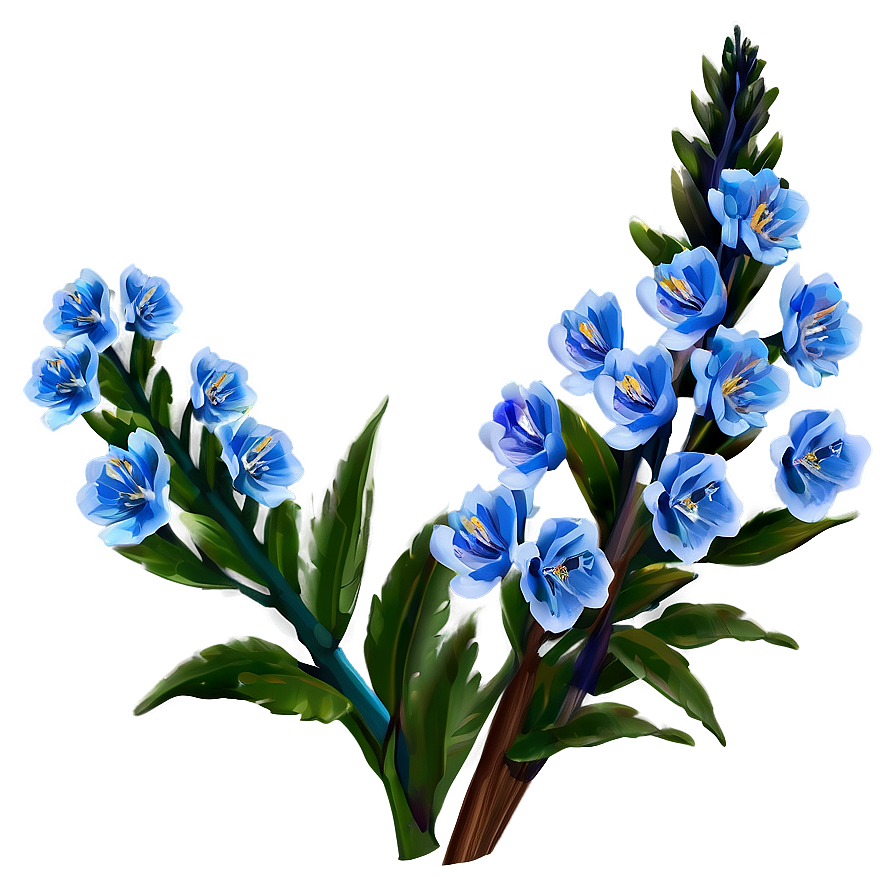 Blue Flower Bush Png 06122024 PNG