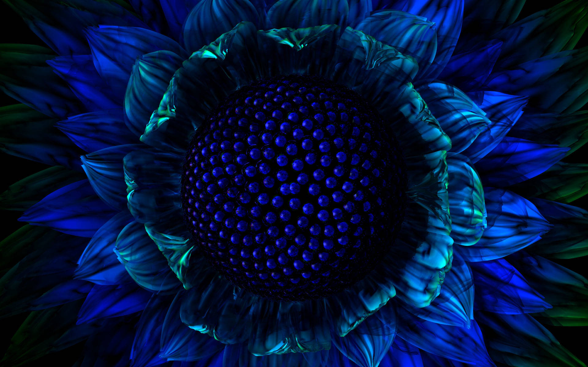Blue Flower Core Pauseskærme Wallpaper