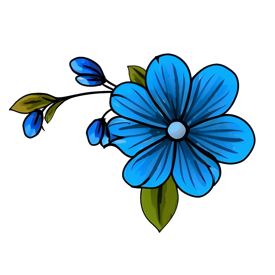 Download Blue Flower Design Png Gxh52 | Wallpapers.com