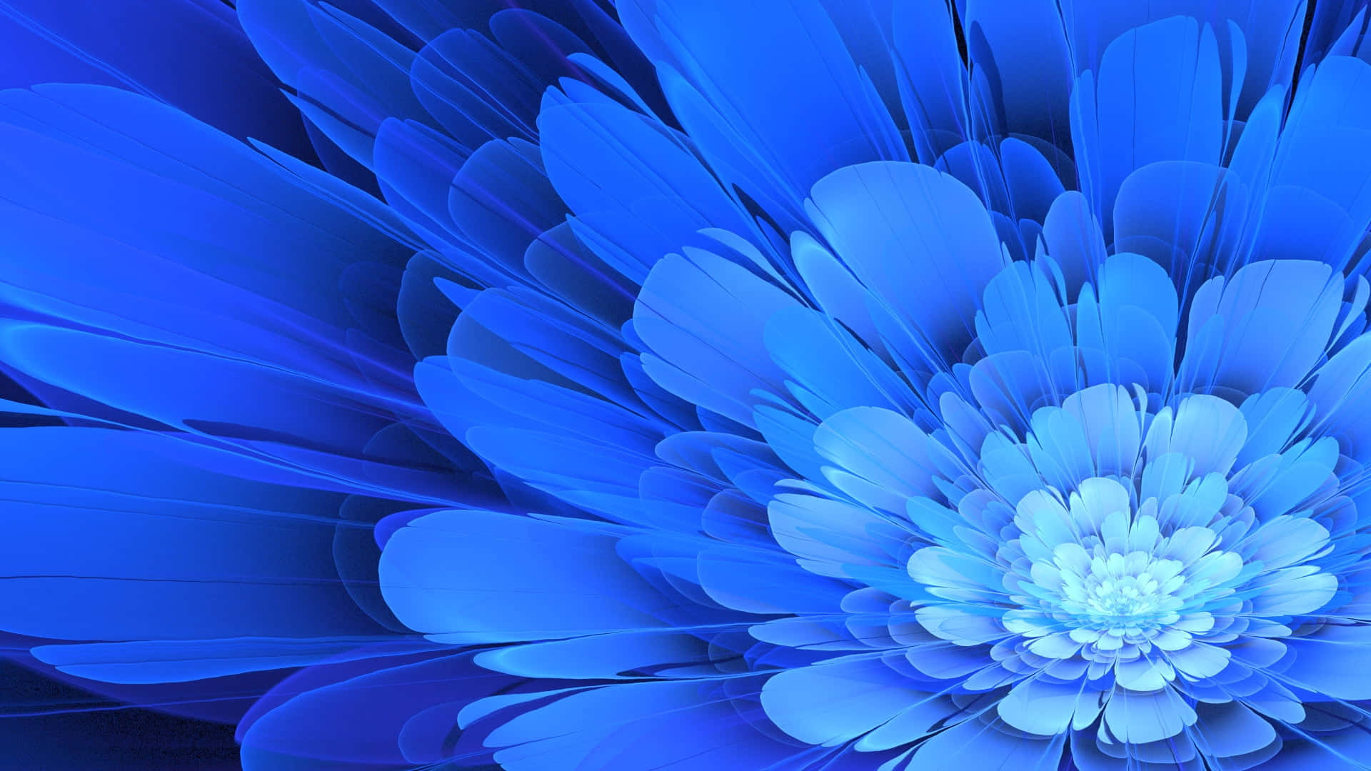 Umaúnica Flor Azul Em Um Desktop Verde E Exuberante. Papel de Parede