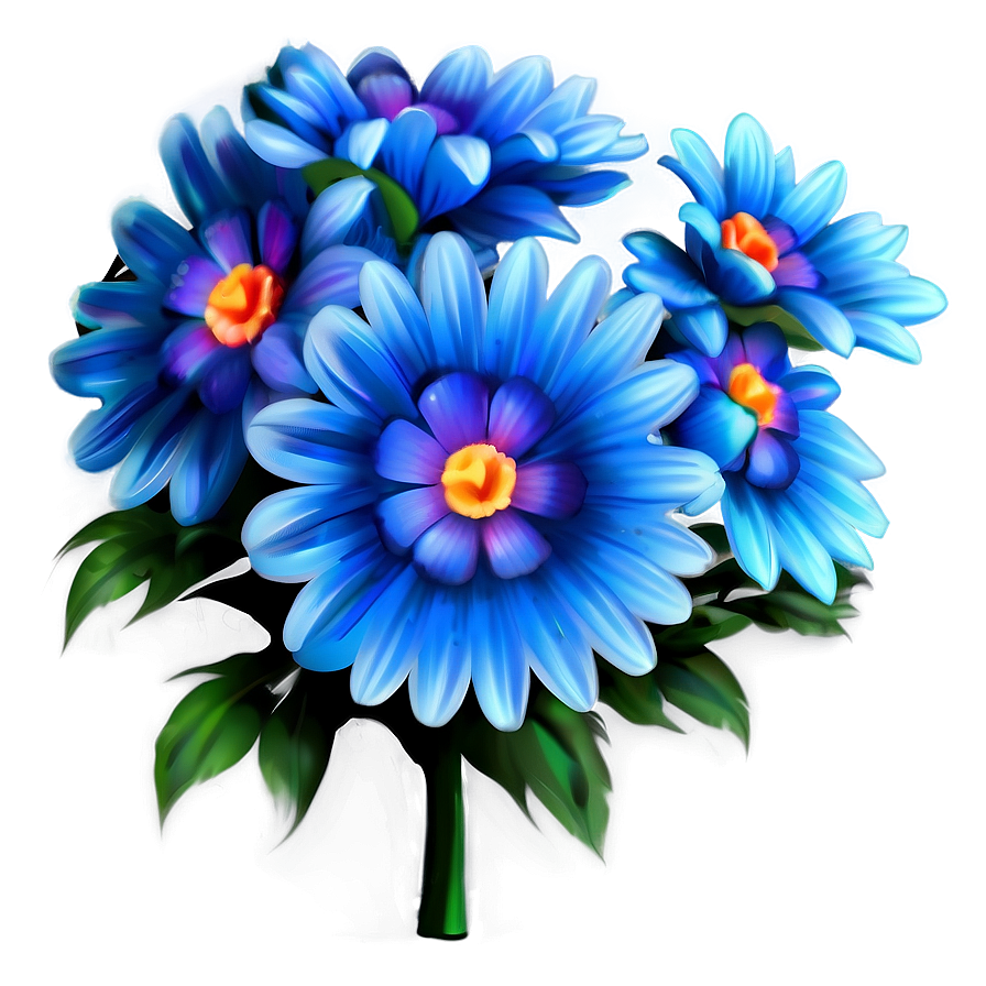 Blue Flower Drawing Png Hni PNG