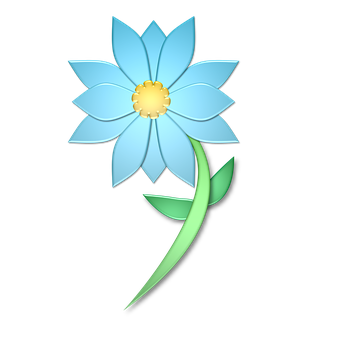 Blue Flower Graphicon Black Background PNG
