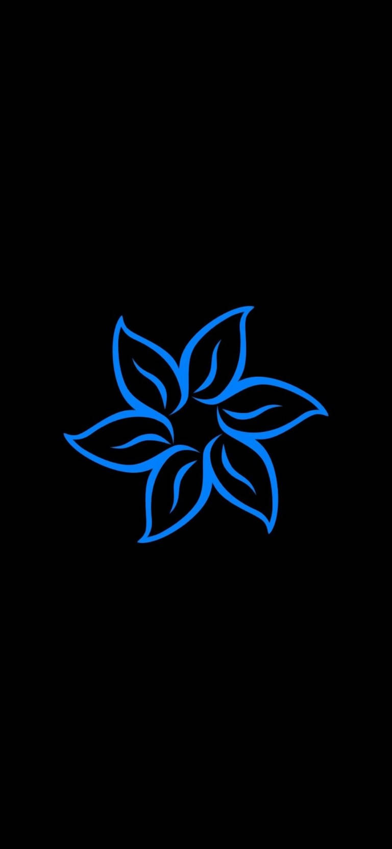 Blå Blomst Ikon Bedste OLED Skærm for Brugerflade Wallpaper
