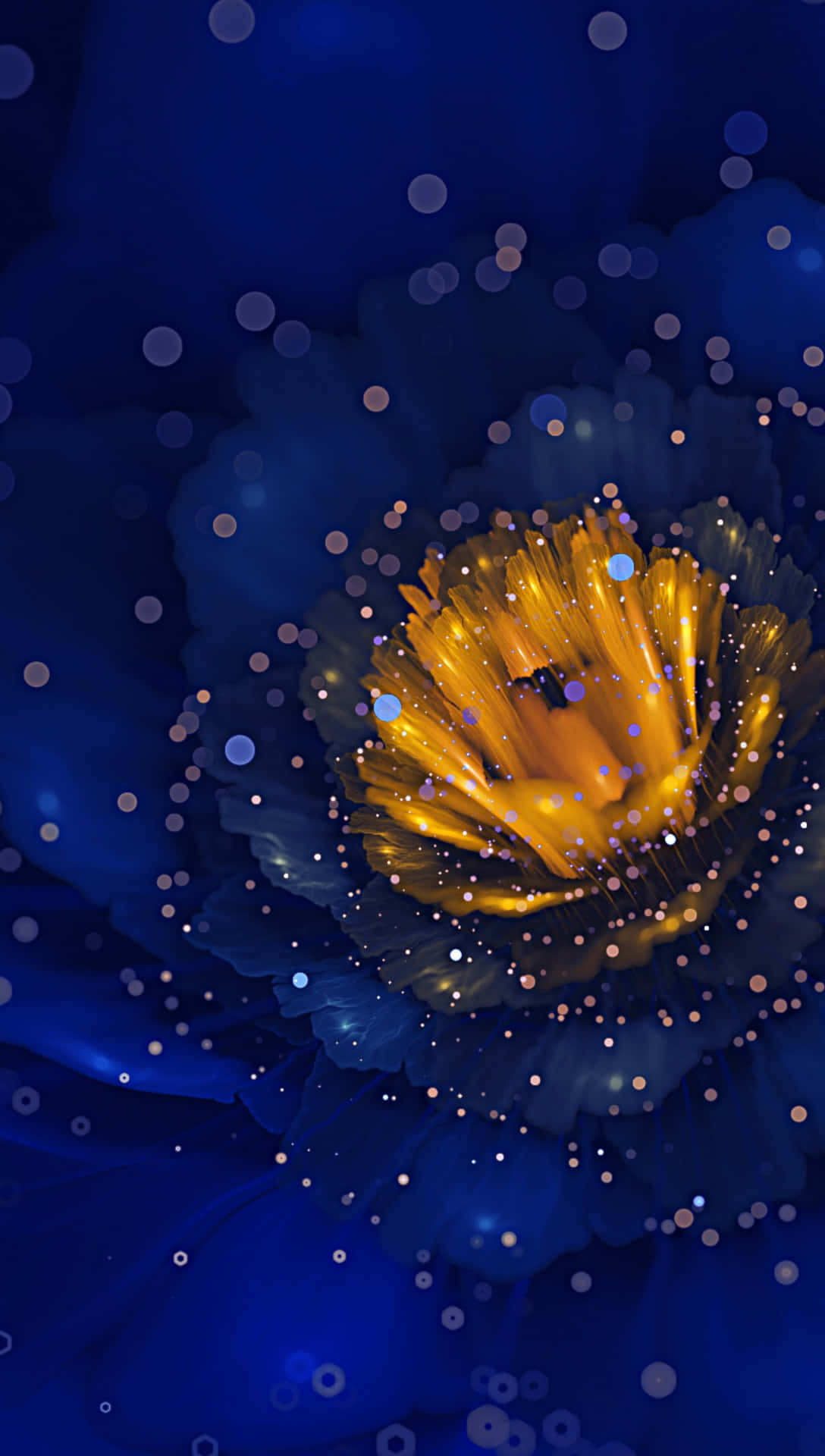 Digital Dazzling Blue Flower Picture