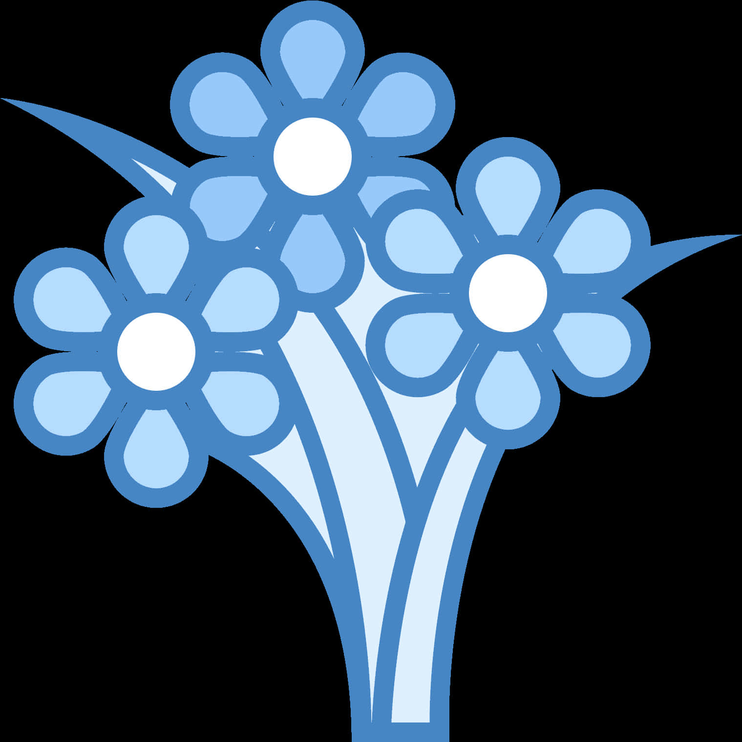 Blue Flower Vector Illustration PNG