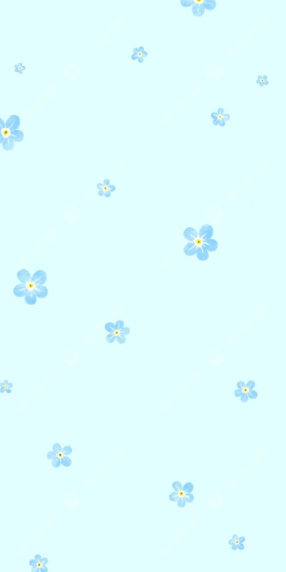 Unvibrante Ramo De Flores Azules En Un Cielo Tranquilo. Fondo de pantalla