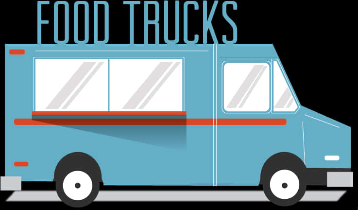 Blue Food Truck Illustration PNG