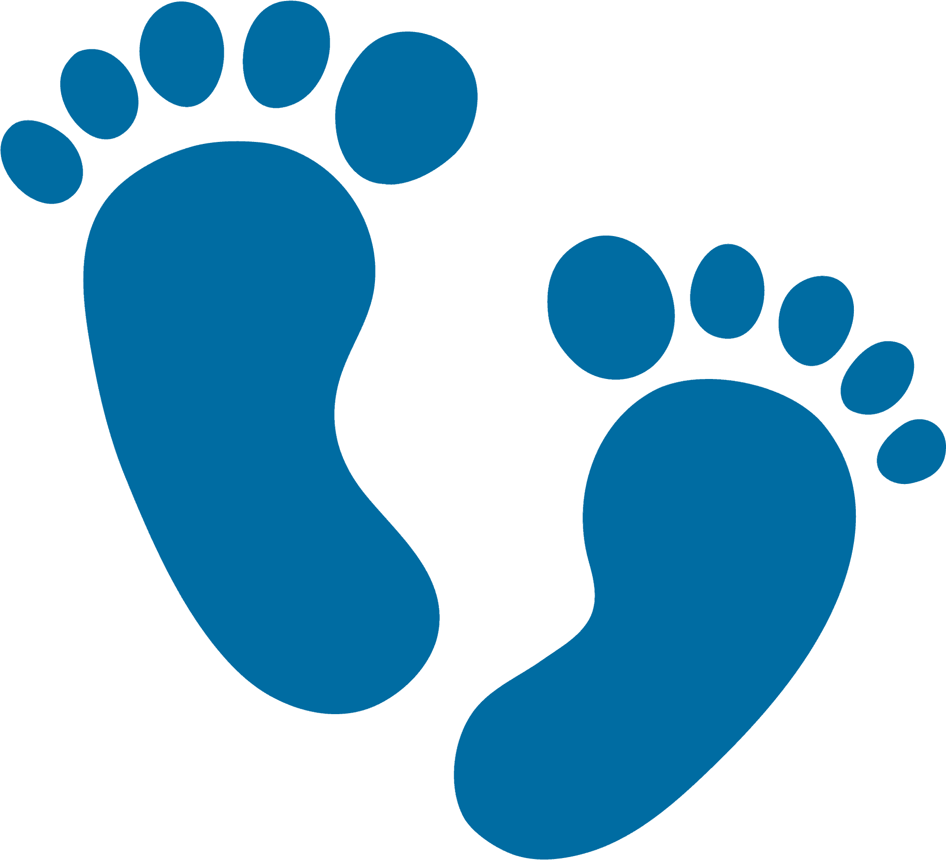 Blue Footprint Graphic PNG