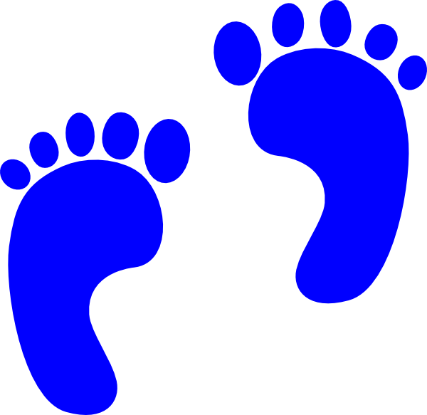 Blue Footprint Graphic PNG