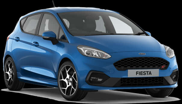 Blue Ford Fiesta S T Side View PNG
