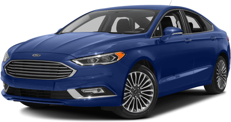 Blue Ford Fusion Sedan Profile View PNG