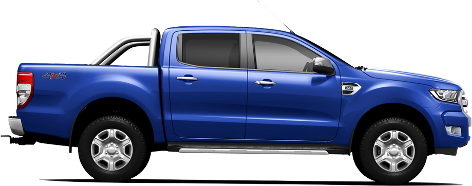 Blue Ford Pickup Truck Side View PNG