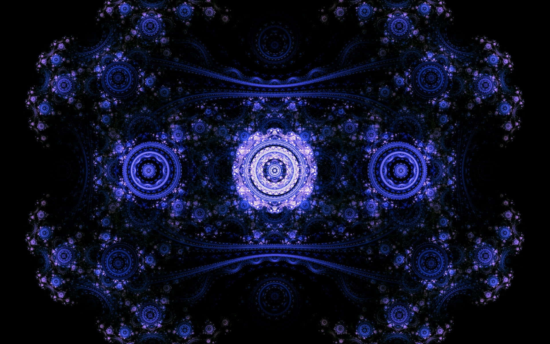 Blue Fractal Symmetry Art Wallpaper