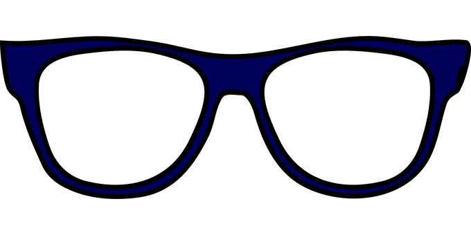 Blue Frame Glasses Vector PNG