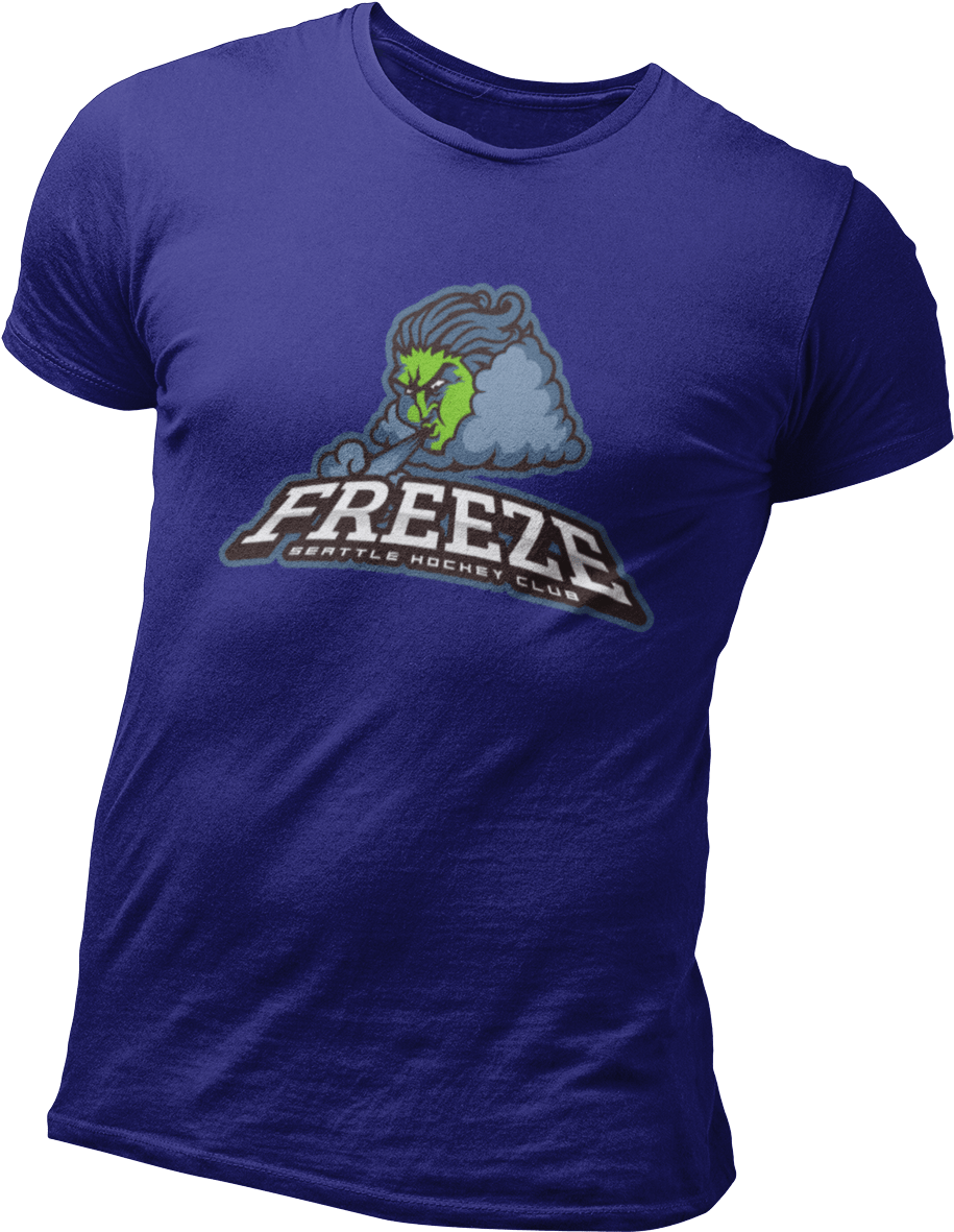 Blue Freeze Hockey Club Shirt PNG