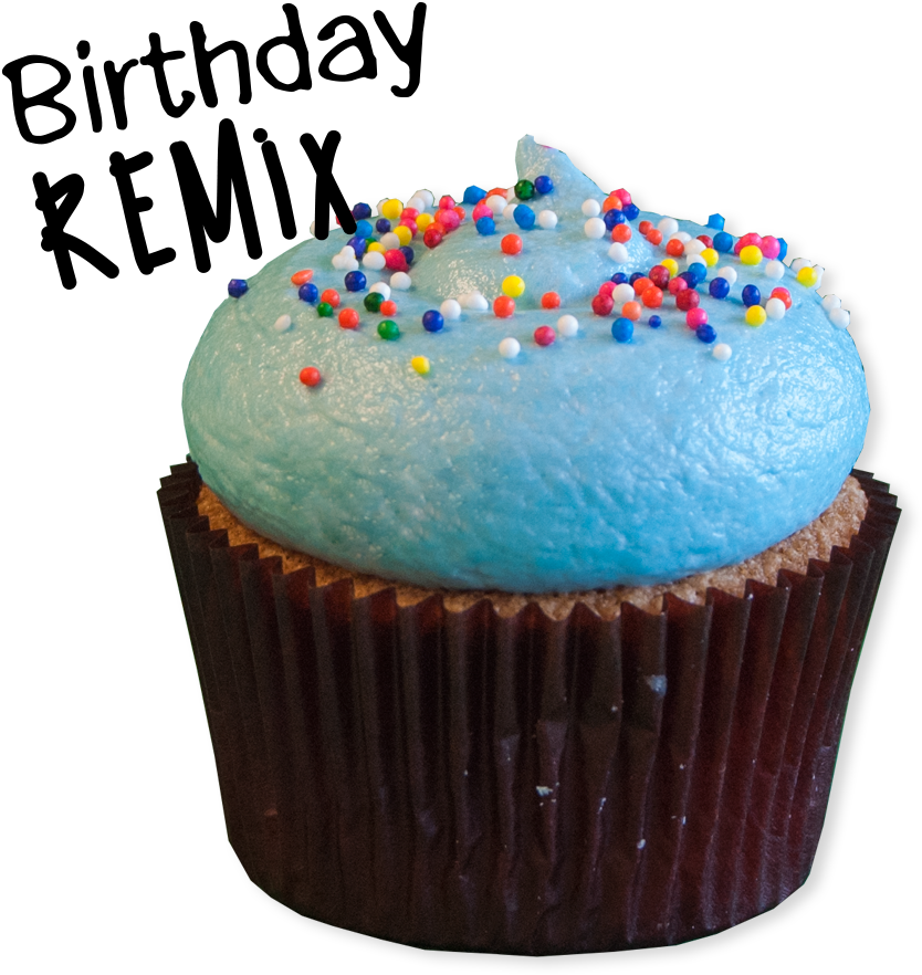 Blue Frosted Cupcakewith Sprinkles PNG
