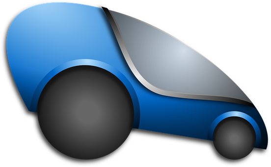 Blue Futuristic Car Icon PNG