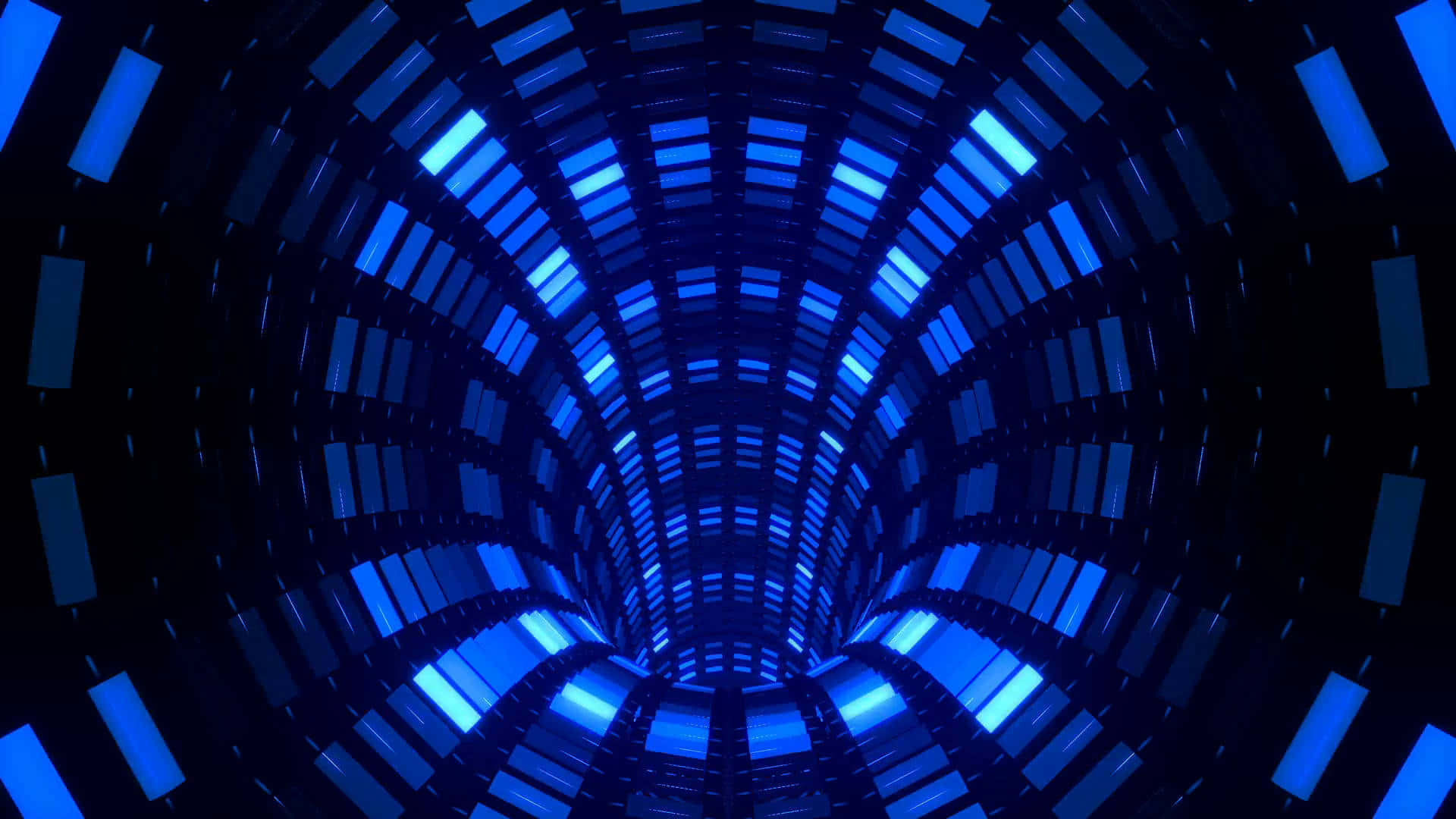 Blue Futuristic Tunnel Structure Wallpaper