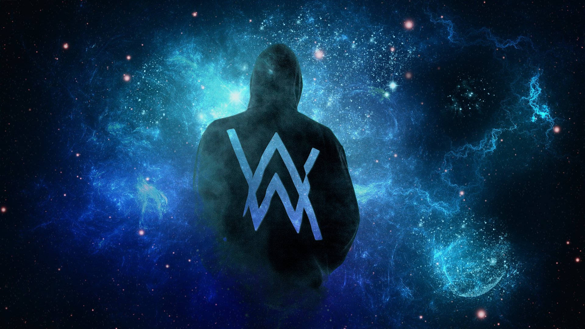 Blue Galactic Alan Walker Logo Wallpaper