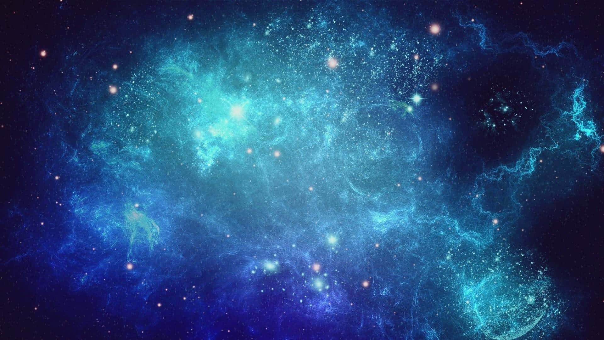 Billedeforbløffende Blå Galaxy Tapet.