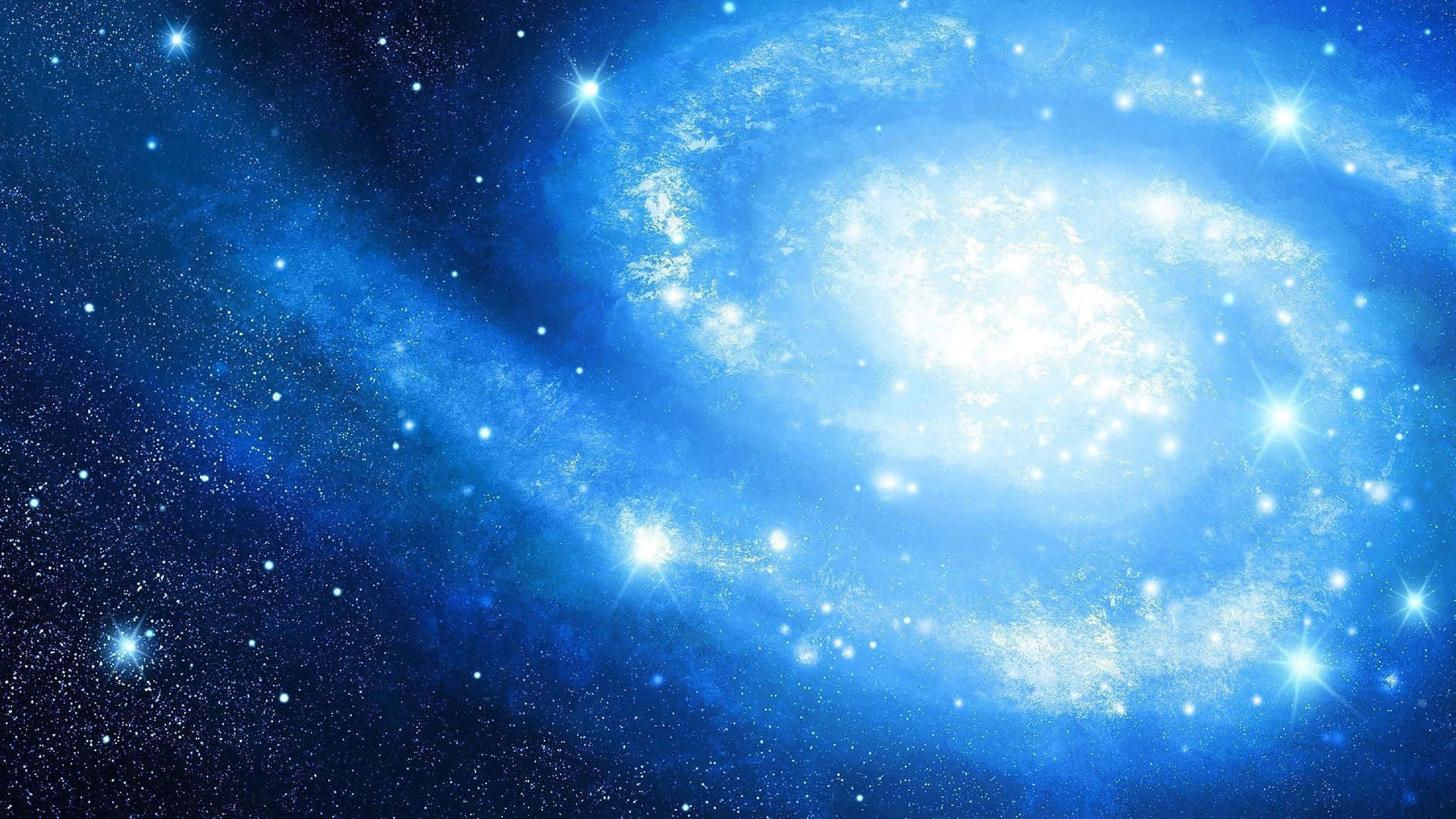 Etovervældende Syn - En Blå Galakse I Rummet.