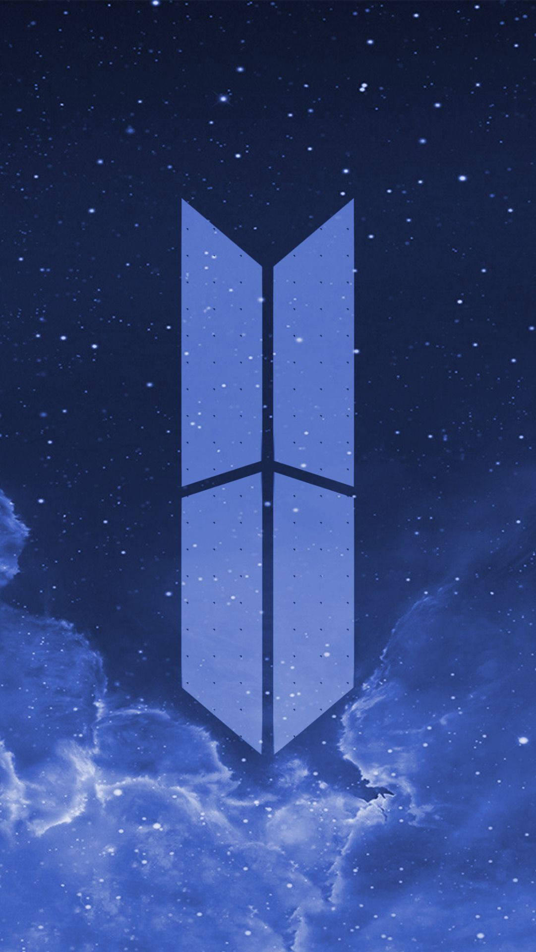 Download Blue Galaxy Bts Logo Wallpaper 