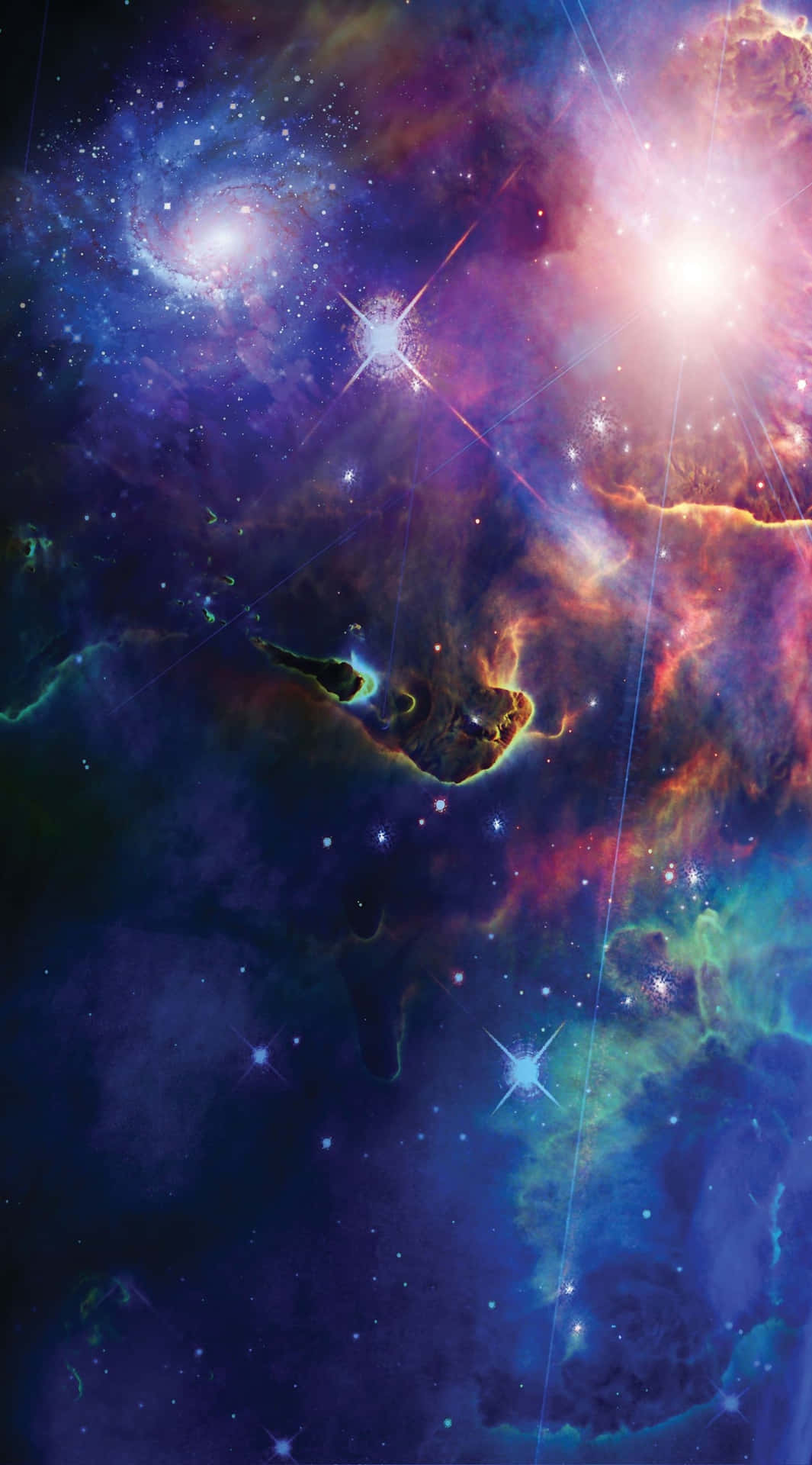 Lås skønheden af universet op som aldrig før med den fantastiske Blå Galakse iPhone. Wallpaper
